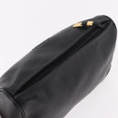 LOEWE Anagram Clutch Bag Leather Black Gold Auth 189343A-5