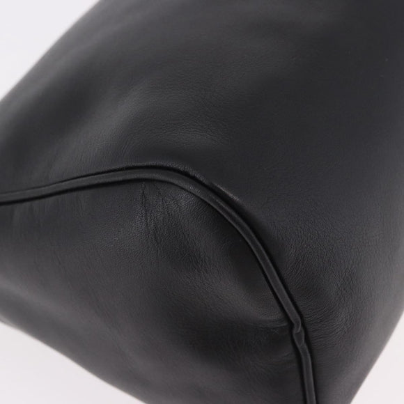 LOEWE Anagram Clutch Bag Leather Black Gold Auth 189343A