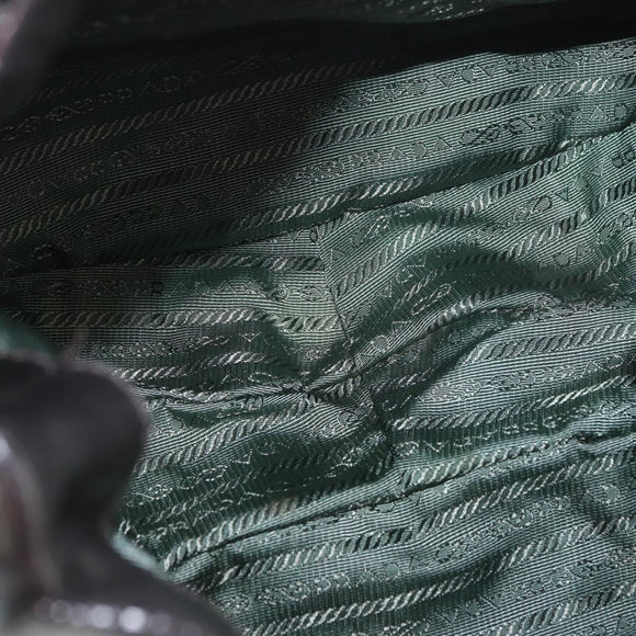 PRADA Shoulder Bag Nylon Green Silver Auth 189344A