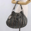PRADA Shoulder Bag Nylon Green Silver Auth 189344A-24