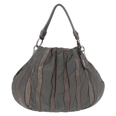 PRADA Shoulder Bag Nylon Green Silver Auth 189344A - 0