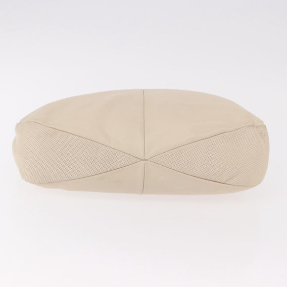 LOEWE Shoulder Bag Leather Ivory Gold Auth 189347A