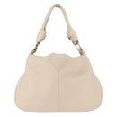 LOEWE Shoulder Bag Leather Ivory Gold Auth 189347A-13