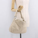 LOEWE Shoulder Bag Leather Ivory Gold Auth 189347A-23