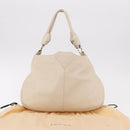 LOEWE Shoulder Bag Leather Ivory Gold Auth 189347A-12