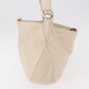 LOEWE Shoulder Bag Leather Ivory Gold Auth 189347A-3