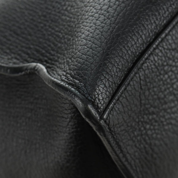 CELINE Big bag Small Hand Bag Leather Black Silver Auth 189349SAM
