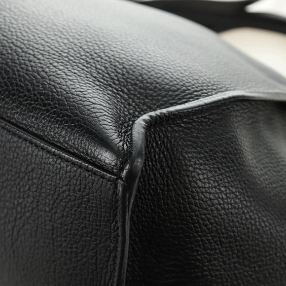 CELINE Big bag Small Hand Bag Leather Black Silver Auth 189349SAM