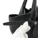 CELINE Big bag Small Hand Bag Leather Black Silver Auth 189349SAM-21