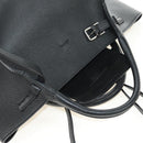 CELINE Big bag Small Hand Bag Leather Black Silver Auth 189349SAM-22