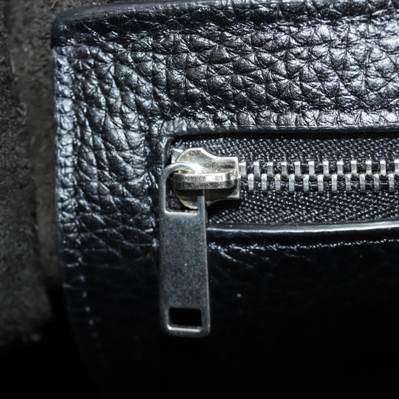 CELINE Big bag Small Hand Bag Leather Black Silver Auth 189349SAM