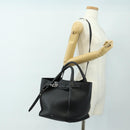 CELINE Big bag Small Hand Bag Leather Black Silver Auth 189349SAM-29