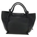 CELINE Big bag Small Hand Bag Leather Black Silver Auth 189349SAM-2