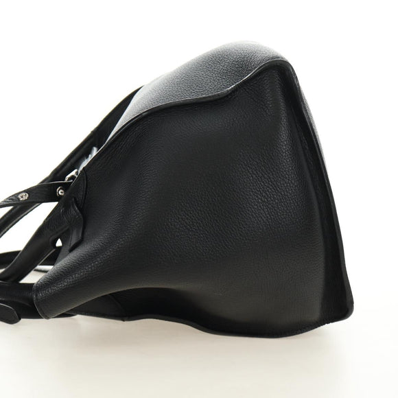 CELINE Big bag Small Hand Bag Leather Black Silver Auth 189349SAM