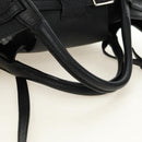 CELINE Big bag Small Hand Bag Leather Black Silver Auth 189349SAM-7