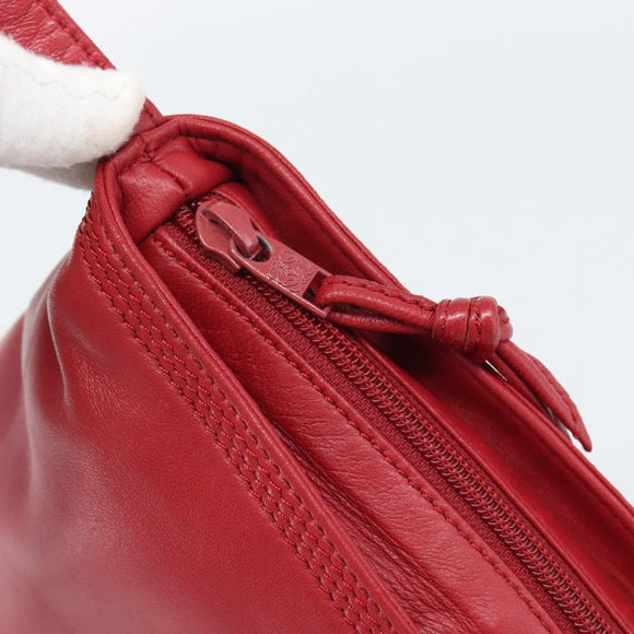 LOEWE Anagram Shoulder Bag Leather Red Auth 189350