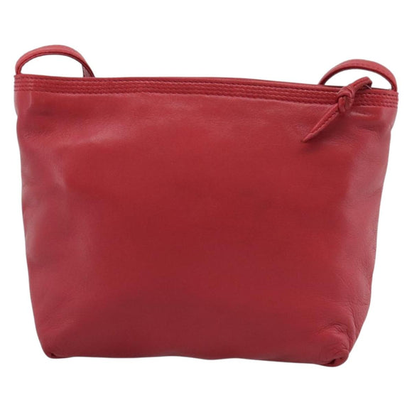 LOEWE Anagram Shoulder Bag Leather Red Auth 189350