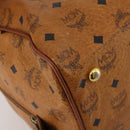 MCM Vicetos Boston Bag Leather Brown Gold Auth 189352-11