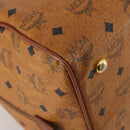 MCM Vicetos Boston Bag Leather Brown Gold Auth 189352-13