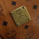 MCM Vicetos Boston Bag Leather Brown Gold Auth 189352-21