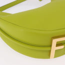 FENDI Shoulder Bag Leather LIme Green Gold Auth 189355SAM-14