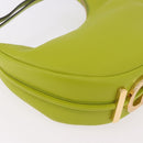 FENDI Shoulder Bag Leather LIme Green Gold Auth 189355SAM-16