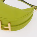 FENDI Shoulder Bag Leather LIme Green Gold Auth 189355SAM-17