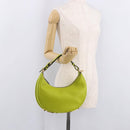 FENDI Shoulder Bag Leather LIme Green Gold Auth 189355SAM-21