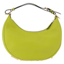 FENDI Shoulder Bag Leather LIme Green Gold Auth 189355SAM-2