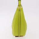 FENDI Shoulder Bag Leather LIme Green Gold Auth 189355SAM-3