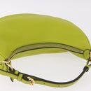 FENDI Shoulder Bag Leather LIme Green Gold Auth 189355SAM-6