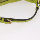 FENDI Shoulder Bag Leather LIme Green Gold Auth 189355SAM-7