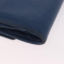 CHANEL Long Wallet Leather Blue Silver CC Auth 189356-10