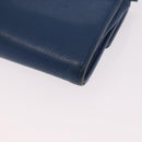 CHANEL Long Wallet Leather Blue Silver CC Auth 189356-11