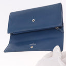 CHANEL Long Wallet Leather Blue Silver CC Auth 189356-13