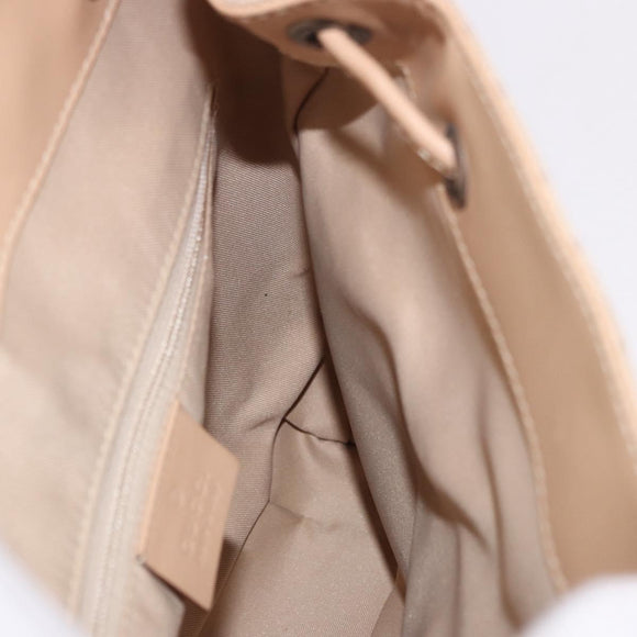 GUCCI GG Canvas Backpack Beige Silver 003 0242 Auth 189357A
