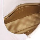 CHANEL Matelasse Chain Shoulder Bag Lamb Skin White Gold CC Auth 189358SAM-10