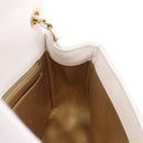 CHANEL Matelasse Chain Shoulder Bag Lamb Skin White Gold CC Auth 189358SAM-25
