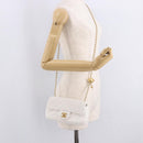 CHANEL Matelasse Chain Shoulder Bag Lamb Skin White Gold CC Auth 189358SAM-30
