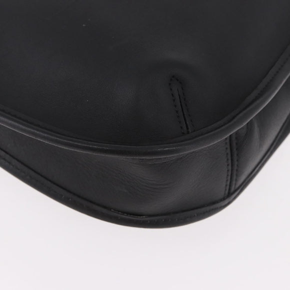 Coach Shoulder Bag Leather Black Gold Auth 189362A