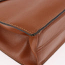 Christian Dior Shoulder Bag Leather Brown Gold Auth 189363-10