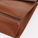 Christian Dior Shoulder Bag Leather Brown Gold Auth 189363-11