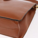 Christian Dior Shoulder Bag Leather Brown Gold Auth 189363-13