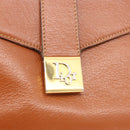 Christian Dior Shoulder Bag Leather Brown Gold Auth 189363-14