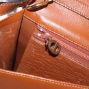 Christian Dior Shoulder Bag Leather Brown Gold Auth 189363-20