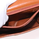 Christian Dior Shoulder Bag Leather Brown Gold Auth 189363-21