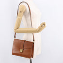 Christian Dior Shoulder Bag Leather Brown Gold Auth 189363-23