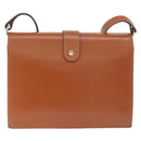 Christian Dior Shoulder Bag Leather Brown Gold Auth 189363-3