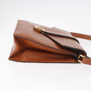 Christian Dior Shoulder Bag Leather Brown Gold Auth 189363-4
