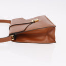 Christian Dior Shoulder Bag Leather Brown Gold Auth 189363-5